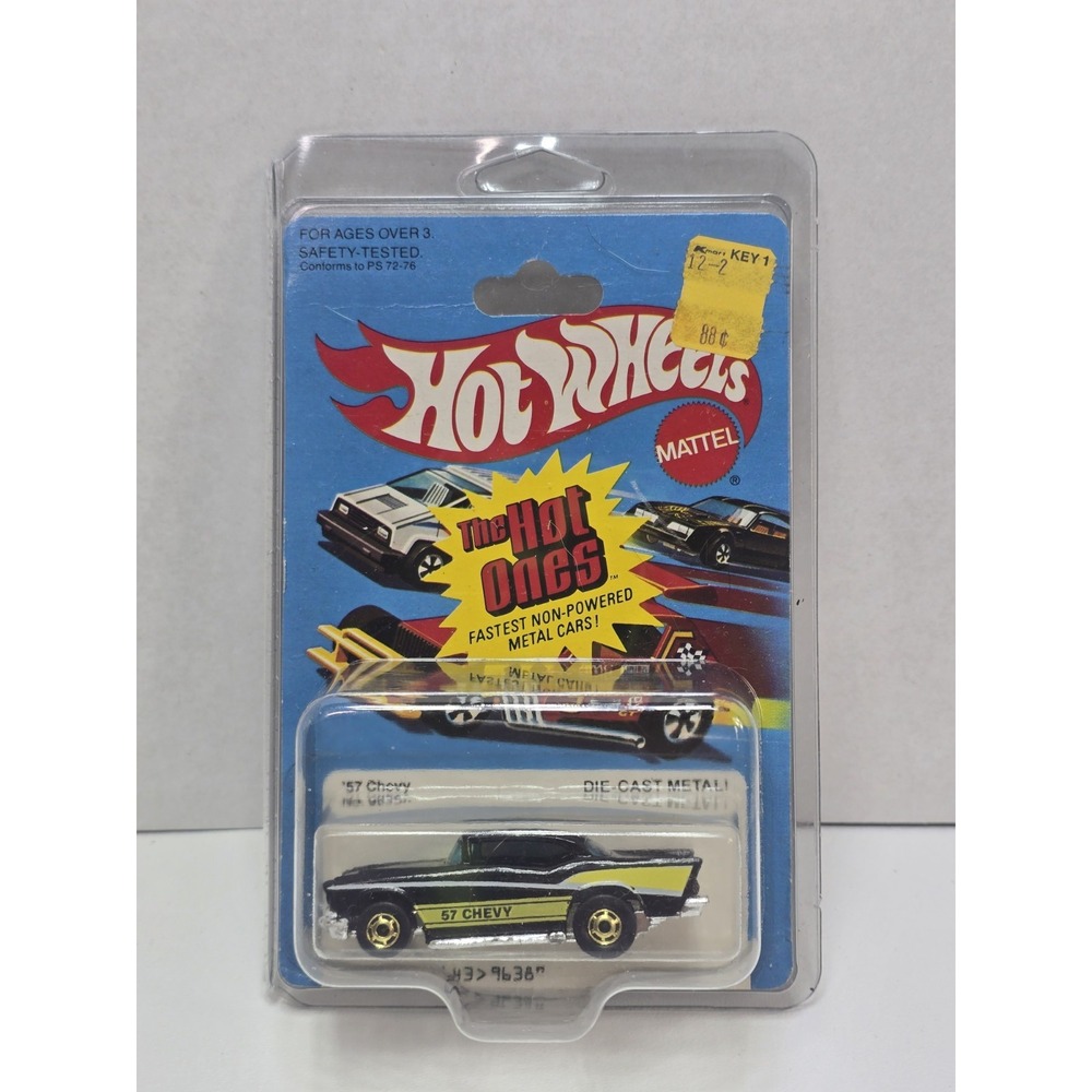 Hot Wheels The Hot Ones 57 Chevy #9638 Black & Yellow